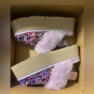 Funkette Stellar Sequin Platform Slides